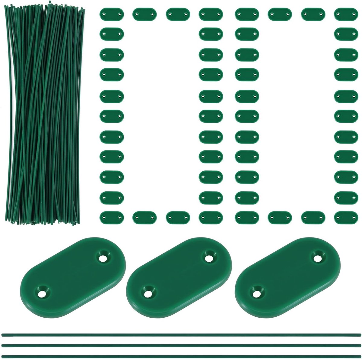 100 stuks inkijkbescherming bevestigingsset, weerbestendige bevestigingsset inclusief kabelbinders en bevestigingsplaten draad kabelbinders inkijkbescherming bevestigingsset voor tuin gazon