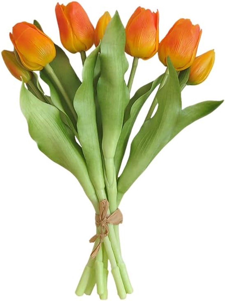 Kunsttulpen, 7 stuks, als echt, lentedecoratie, kunstbloemen, kunsttulpen als echt, tulpenboeket, echte touch als - ShopVlot