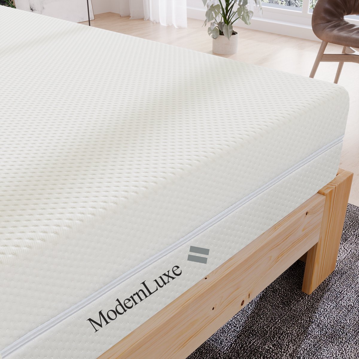 DESMIU Koudschuimmatras 160x200 cm – 7 Comfortzones en H2 en H3 – 20 cm Hoog – Omkeerbaar met Antislip – Afneembare Wasbare Hoes – Wit