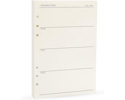 Weekly Planner Refills, A5 Planner Inserts 6-Ring Planner Refill for Notebook Journal Tracker, Undated, 45sheets/90pages-Harphia(A5 5.59 x 8.27'',Weekly)