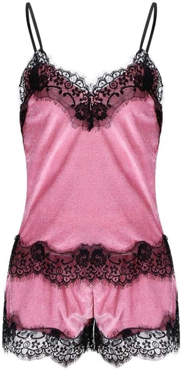 Nachtkleding kant lingerie nachtjurk lingerie sexy jurk met string voor damesSexy Lingerie Set Nachtkleding Dames Pyjama Set Sexy Temptation Nachtkleding Cami Top en Shorts