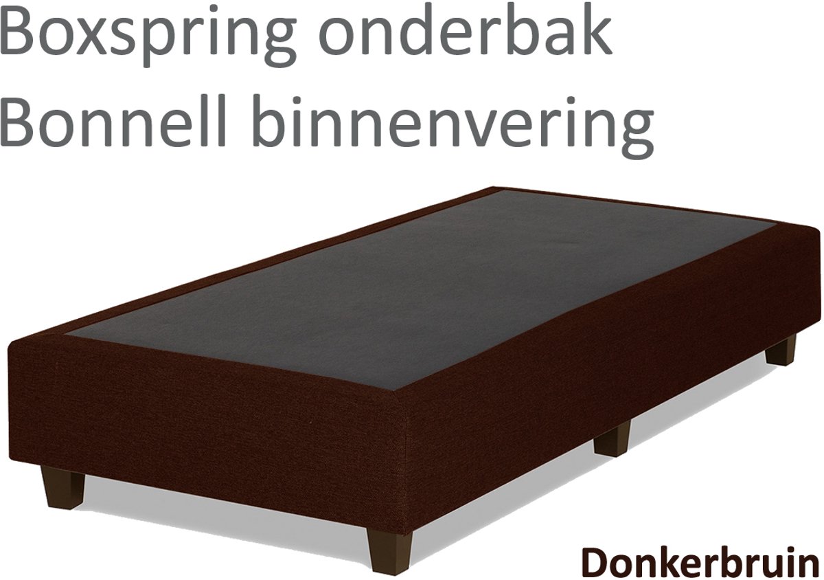 Boxspring.nl Boxspringonderbak Bonnellvering, 80 x 210cm, Donkerbruin | Losse boxspring | Boxspring bedbodem | Boxspring onderstel | Bonnellboxspring | Boxspring zonder matras