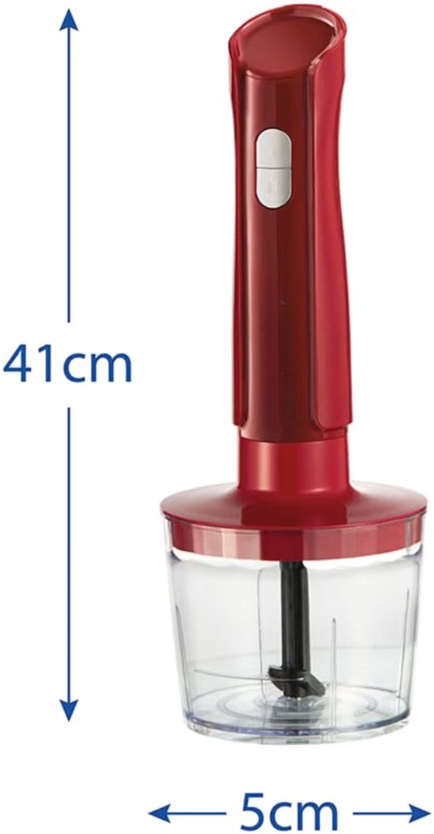 Verte - Staafmixer - Elektrisch - 3-In-1: Blender - Garde En Hakmessen - Desire Red - Beker Van 600 Ml - Vaatwasmachinebestendige Accessoires - Roestvrijstalen Messen - Voor Soepen - Sauzen En Dipsauzen van Verte — afbeelding 4