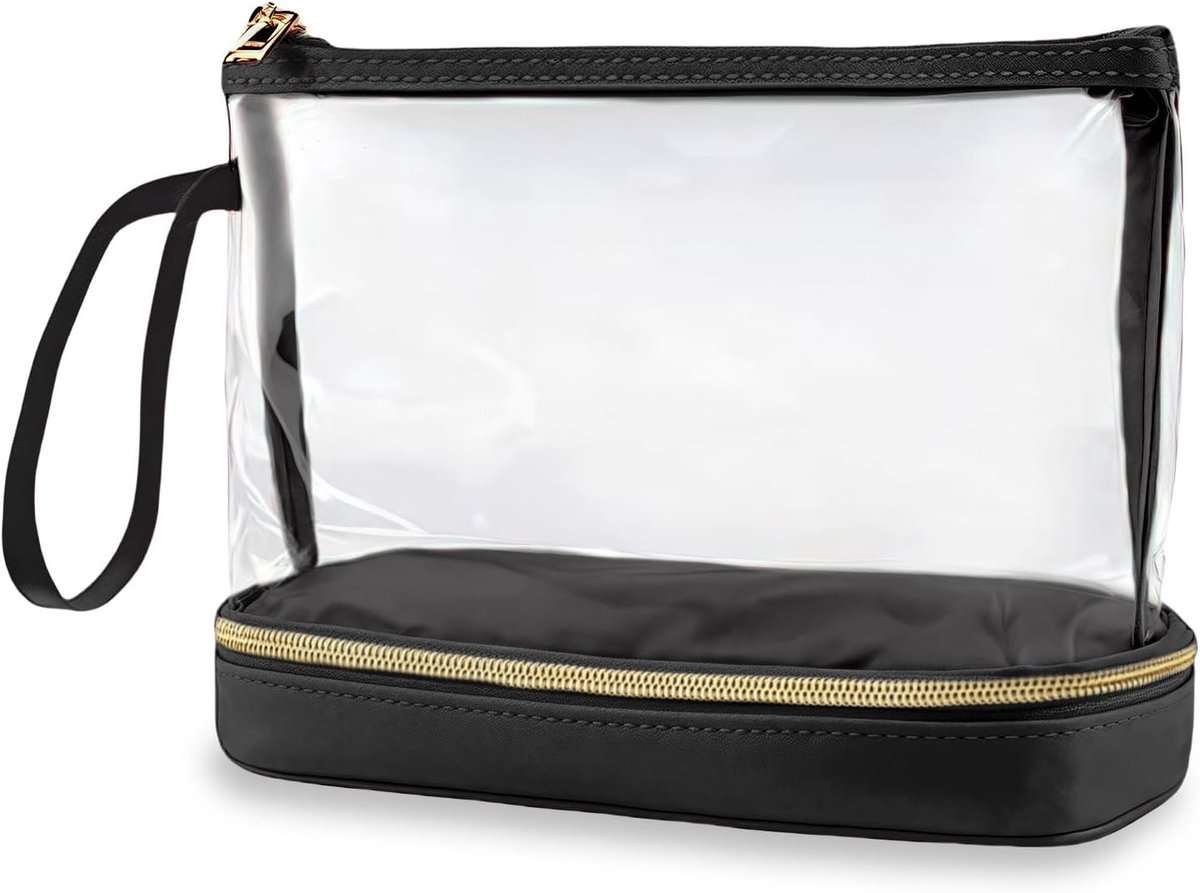 SnelShoppen - Transparante Toilettas, Waterdichte Make-up Tas, Grote Capaciteit Reis Toilettas, Scheiding voor Droog en Nat, Handige Reisaccessoires v