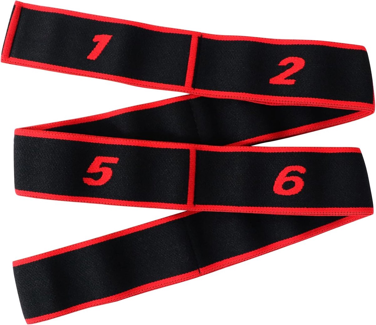 SnelShoppen - Yoga Belt - Yoga Stretch Band met 8 Loops - Ideaal voor Yoga, Fitness, Leg Training en Pilates - Duurzaam en Comfortabel - Rood