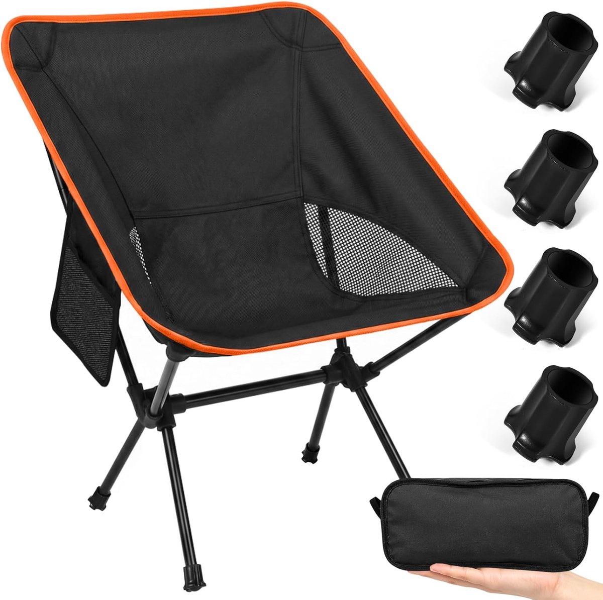 SnelShoppen - Campingstoel Pieghevole Max 200 kg - Lichtgewicht Vouwen Stoel met Borsa da Trasporto - Ideaal voor Vissen, Escursionismo, Picnic, BBQ,