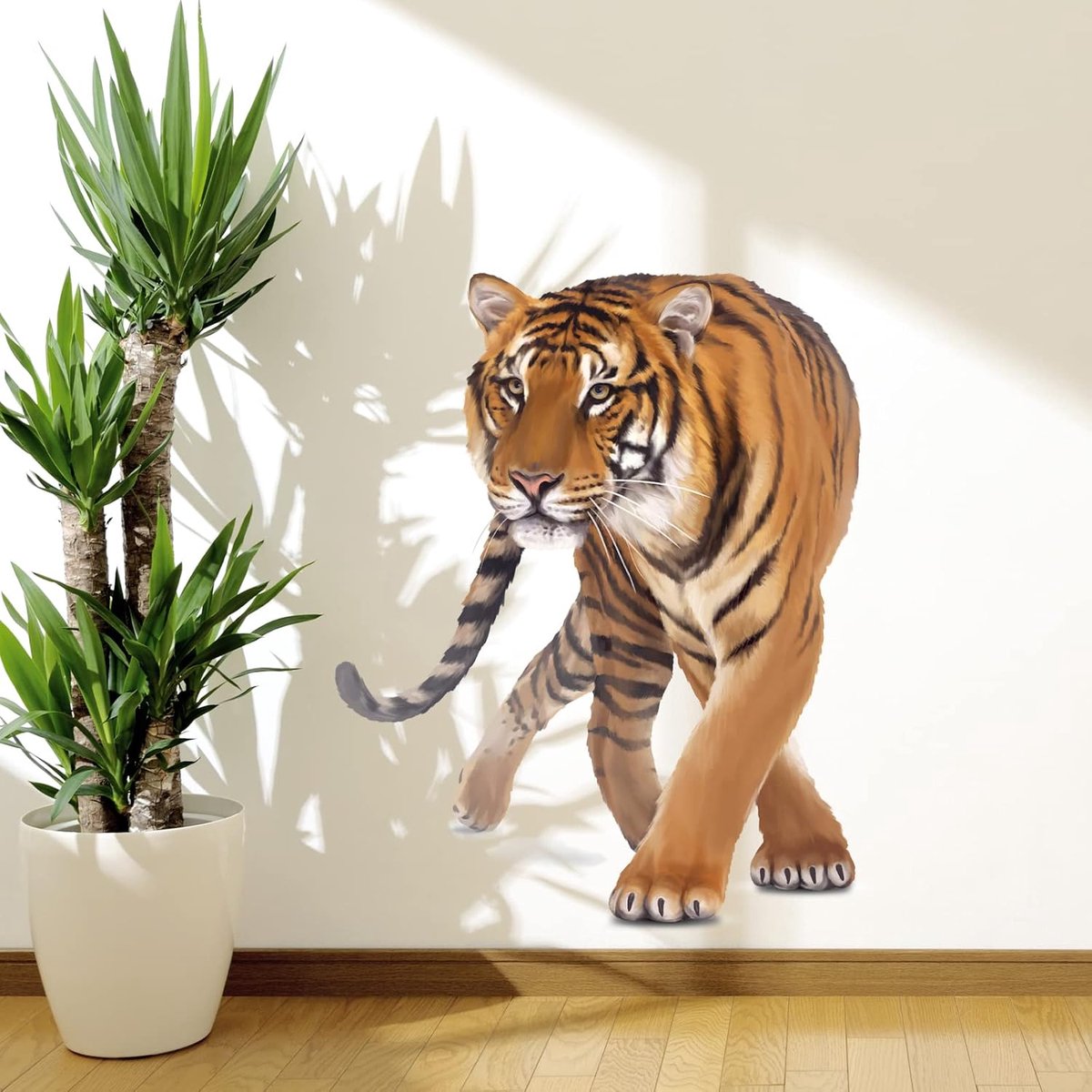 Muurstickers Safari Dieren - Tijger Wanddecoratie - Voor Kinderkamer of Woonkamer - Eenvoudig aan te brengen - ShopVlot