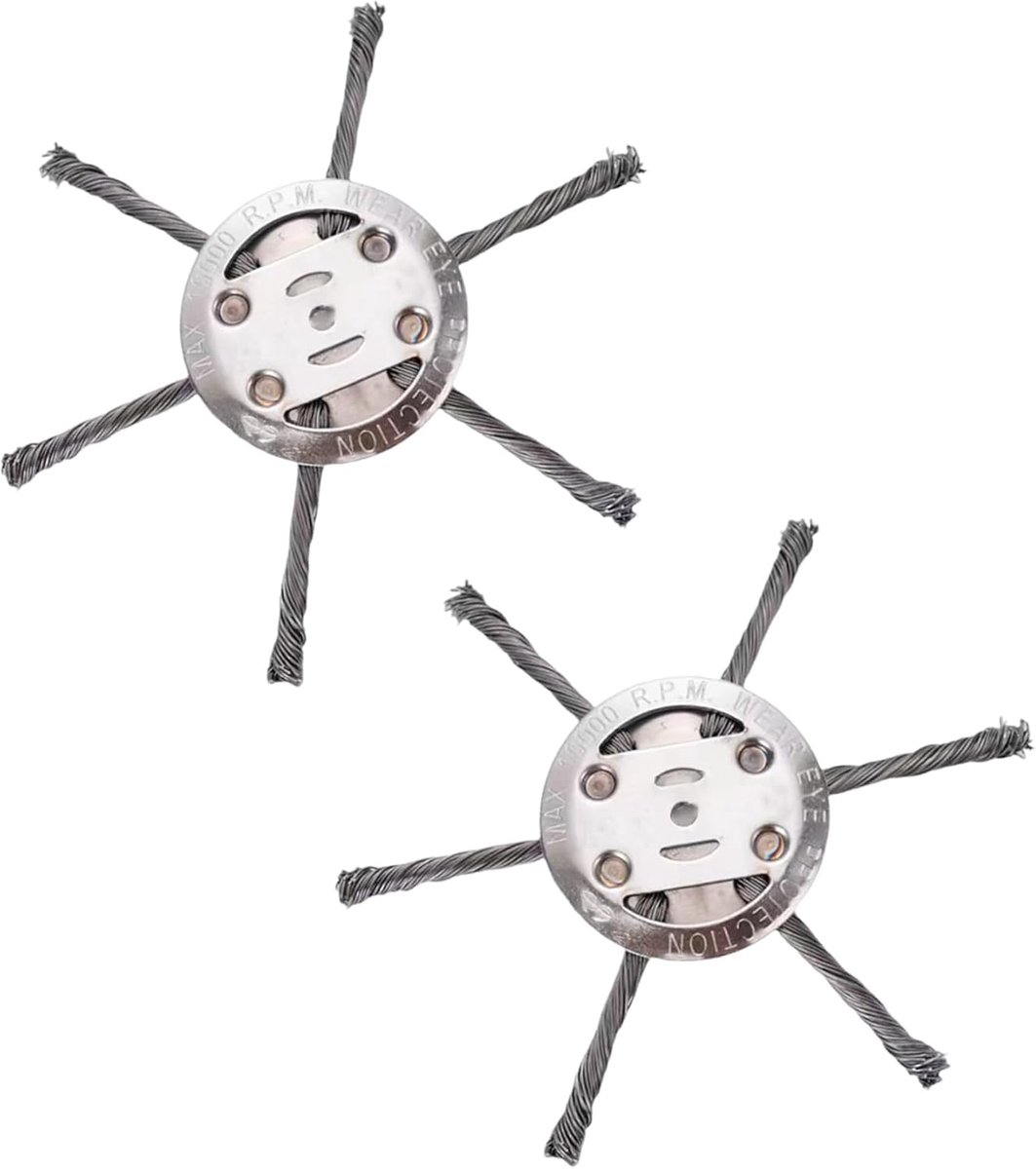 SnelShoppen - 2 Stuks Trimmerkop als Vervangende Kop voor Grastrimmers, Robuuste Stalen Borstel voor Grastrimmers met 5 mm Bore, Efficiënte Snede voor