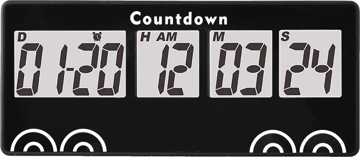 SnelShoppen - Digitale 9999 Dagen Countdown Timer Klok met Alarm - Pensioen, Bruiloft, Vakantie, Koken, Baby Geboorte - Magneet Ontwerp - Blauw