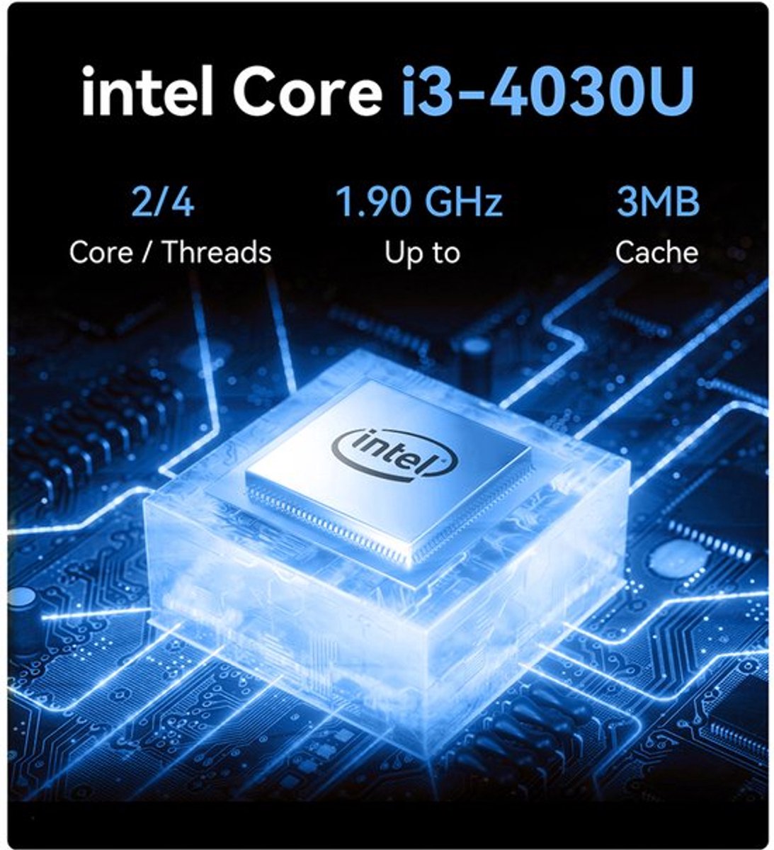 Mini-pc Intel Core i3 4030U - 8GB RAM 128GB SSD - Mini Desktop Computer - Geïntegreerde Grafische Kaart - Windows 10 Pro