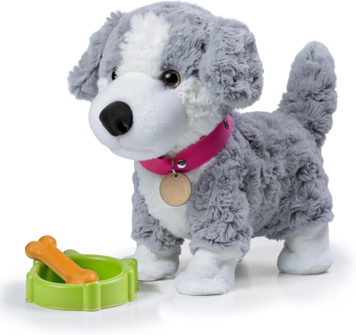 Hond die Loopt en Blaft, Stemgestuurd, Praat, Kwispelende, Interactief Knuffeldier Hond, Elektronische Knuffelhond, Pluche Dier Hond, Cadeau voor Kinderen 3+ Jaar