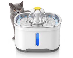 Automatische Drinkfontein voor Huisdieren - Katten Drinkfontein - 2,5L Drinkbak voor Kat en Hond - BPA-vrij PP - Fontein Waterdispenser voor Thuis - Grijs