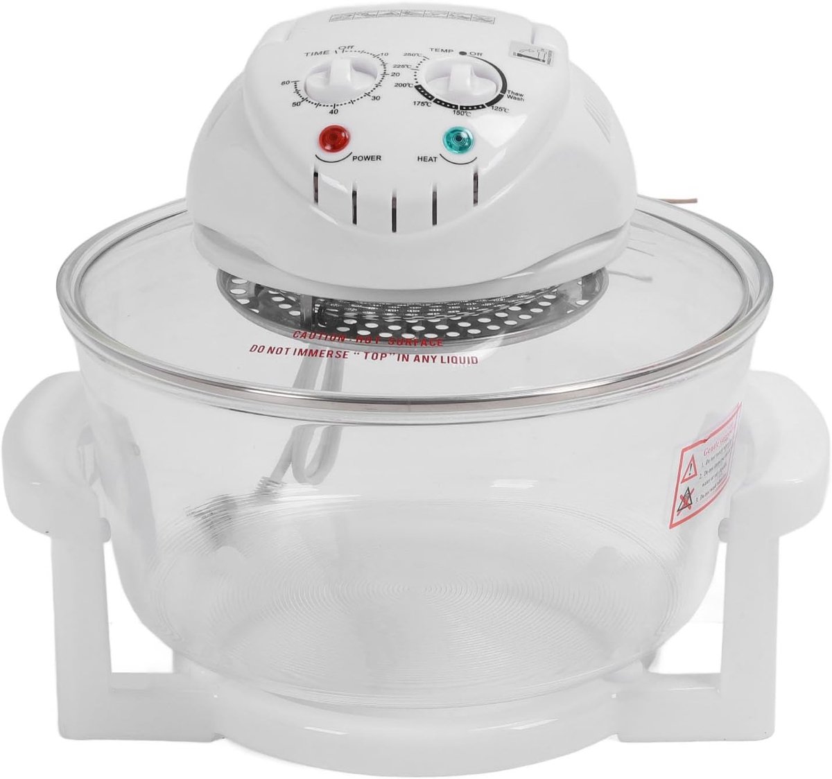 Luchtfriteuse, 12 Liter, 1200-1400 W, Olievrije Friteuse met Timer van 60 Minuten en Temperatuurregelaars van 149 ° F - 482 ° F 360 ° Zichtbaar Aanrecht Luchtfriteuse Oven