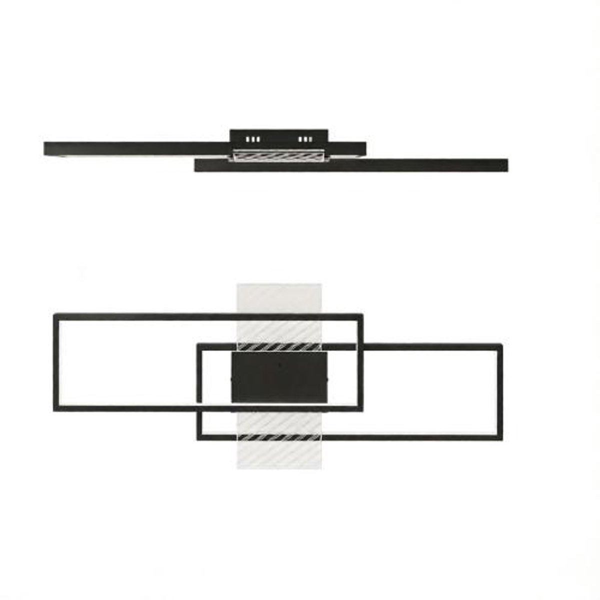 LED Plafondlamp 43W – Dimbaar 3000-6000K – 4600 lm – Met Afstandsbediening en Nachtlicht – 70 x 30 cm – Zwart