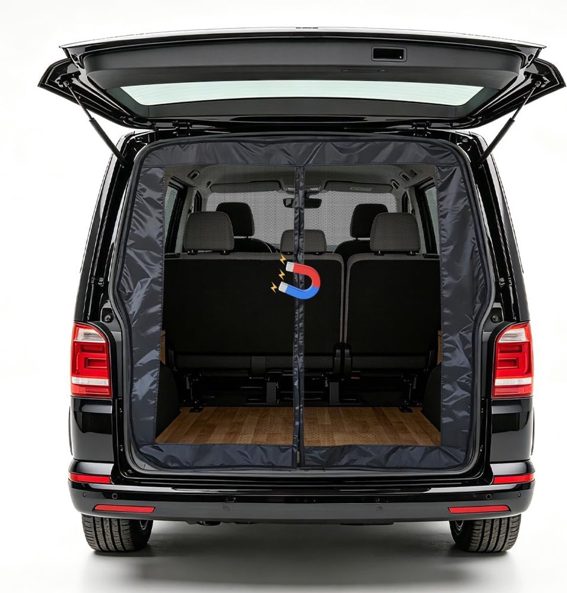 Moskitonet voor VW T5 T6, Zonnescherm voor Auto Achterklep, Insectennet voor Auto, Kofferruimteschaduwnet voor Camping Ventilatie Moskitonet voor Reizen en Camping