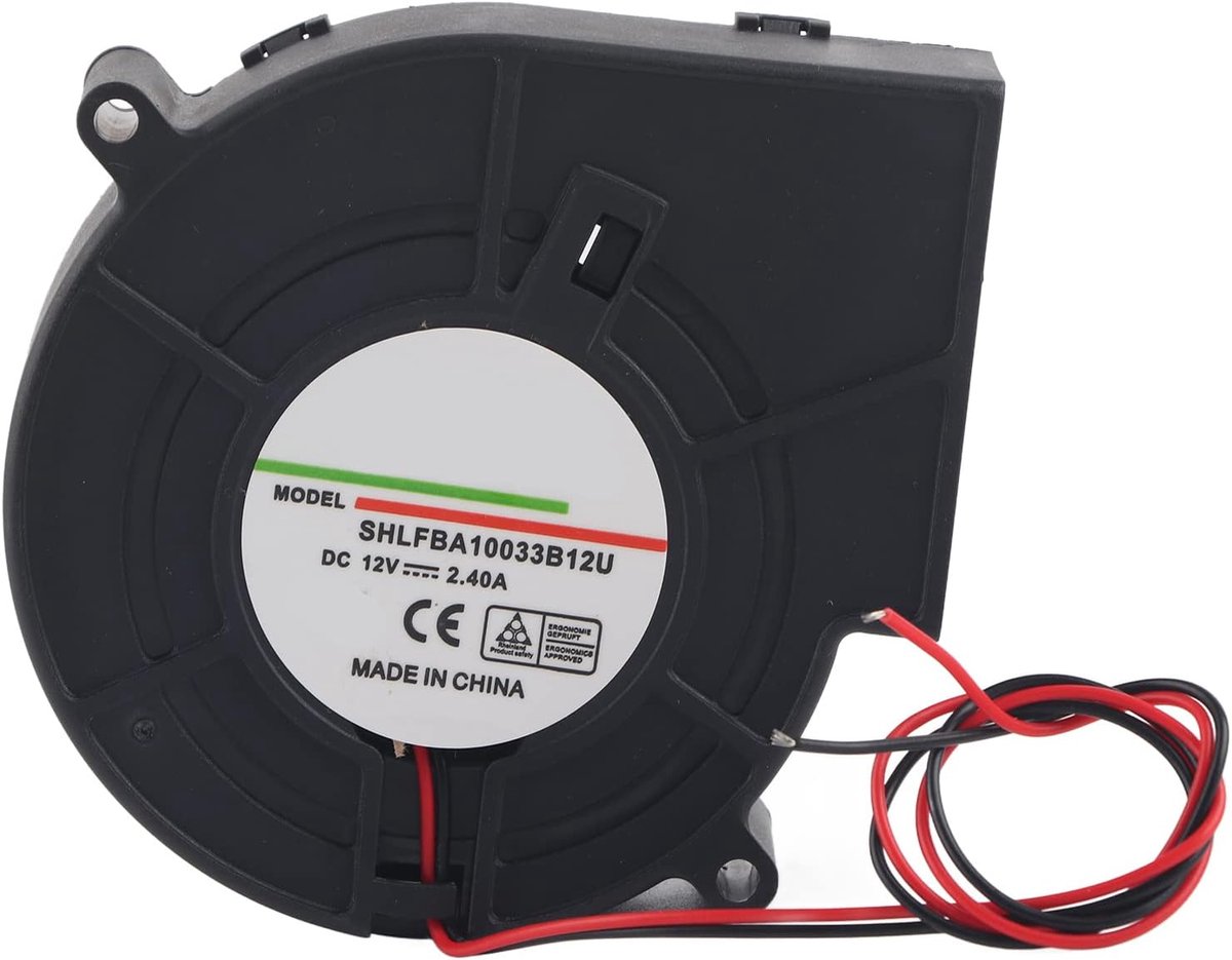 Kogelgelagerde Turbinekoelventilator, DC12V 2,40A 42,8CFM 4800 ± 10% RPM 62,4 Mmh2o voor Datacenter, Netwerkrouter, Liftventilatie