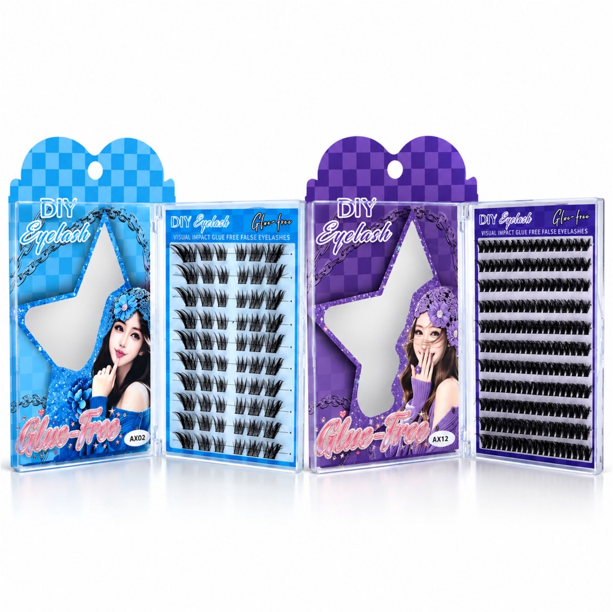 Guardian Beauty Wimper Naturel - Lijmvrije Extensions Set - Cluster Wimpers - Kunstwimpers - Code: AX02 + AX12
