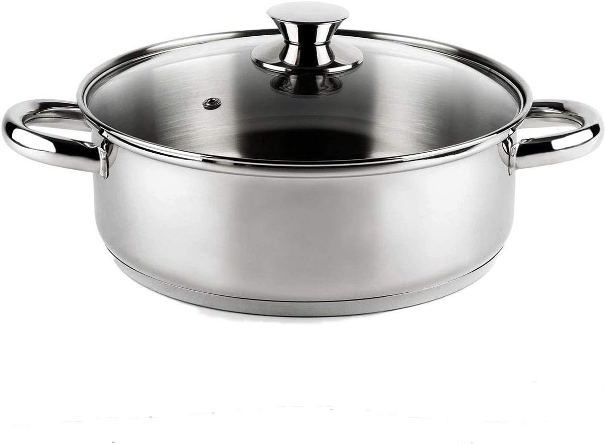 Inductie Kookpan - 26 cm - 5.3 Liter - Roestvrij Staal 18/10 - Voor Alle Warmtebronnen
