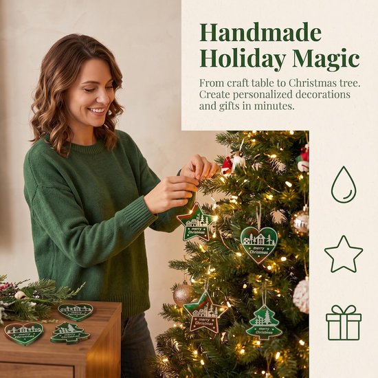 Vormen gietvormen Kerstmis, 4 stuks hanger siliconen vorm — afbeelding 4