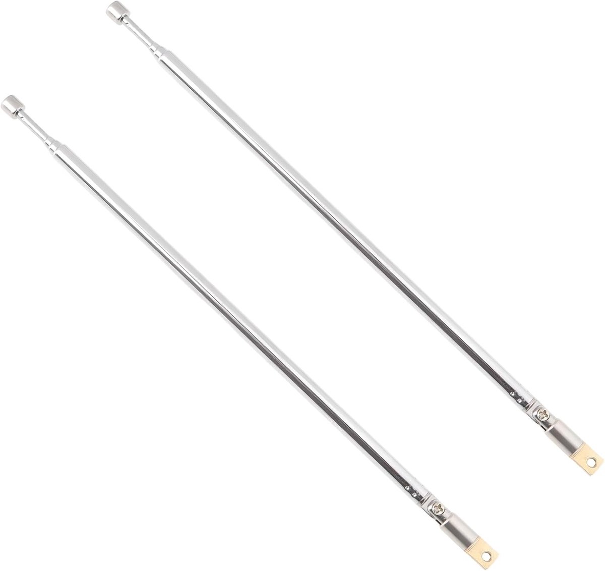 2 stks 4-Sectie Telescopische Radio Antenne 62cm Rvs Compatibel met AM/FM Radio's