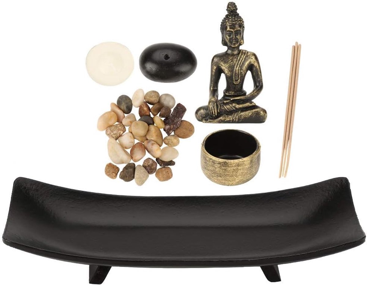 Beeld, meditatie decoratief item voor thuis en tuin Zen sfeer, houder voor kaarsen en wierookstokjes