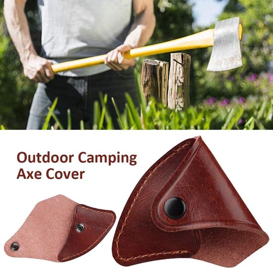 Bijl lederen hoes bijl beschermhoes camping tuin gereedschap 11 cm x 9 cm — afbeelding 3