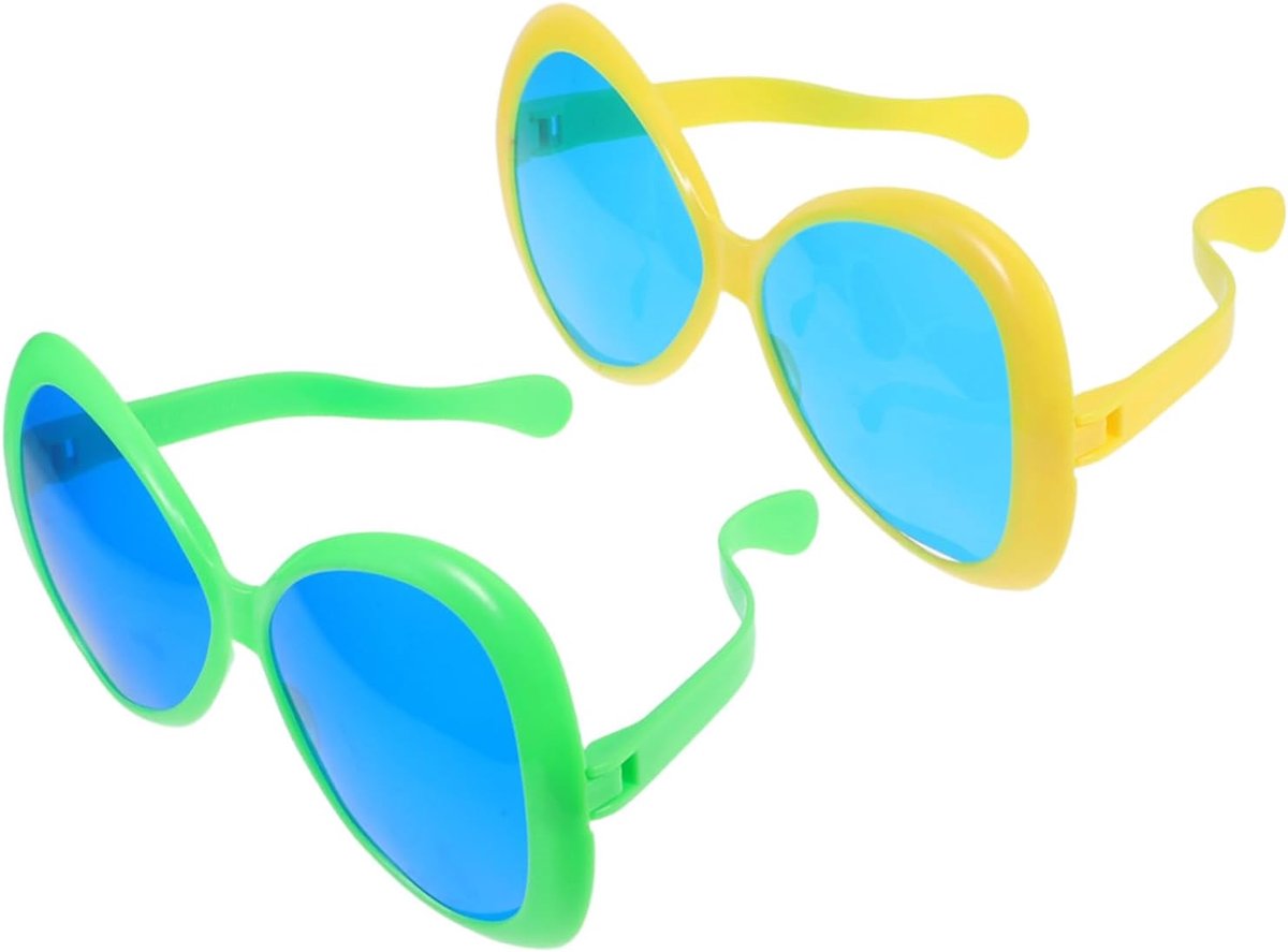 2 Stuks Grote Glazen Fotohokje Rekwisieten Voor Feestjes Verjaardagsbrillen Nieuwe Zonnebrillen Strand Zwembadfeest Accessoires Voor Fotohokje Stranddecoratie