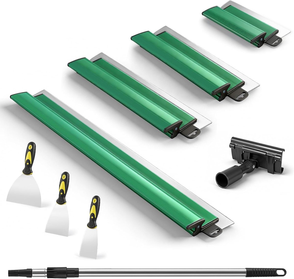 Vlakspatels, gereedschap met adapter, multifunctionele gladmakingsspatelset voor professionele toepassingen