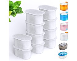 Set van 10 kattenwaterfilters voor vervanging compatibel met WOPET W300 & W300B & W500 64 oz/2L en 3,5 liter waterfontein voor huisdieren