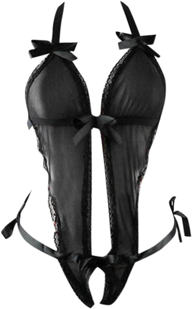 Lingerie & ondergoed Sexy siamese kant doorschijnende dames nachtkleding ondergoed g-string set