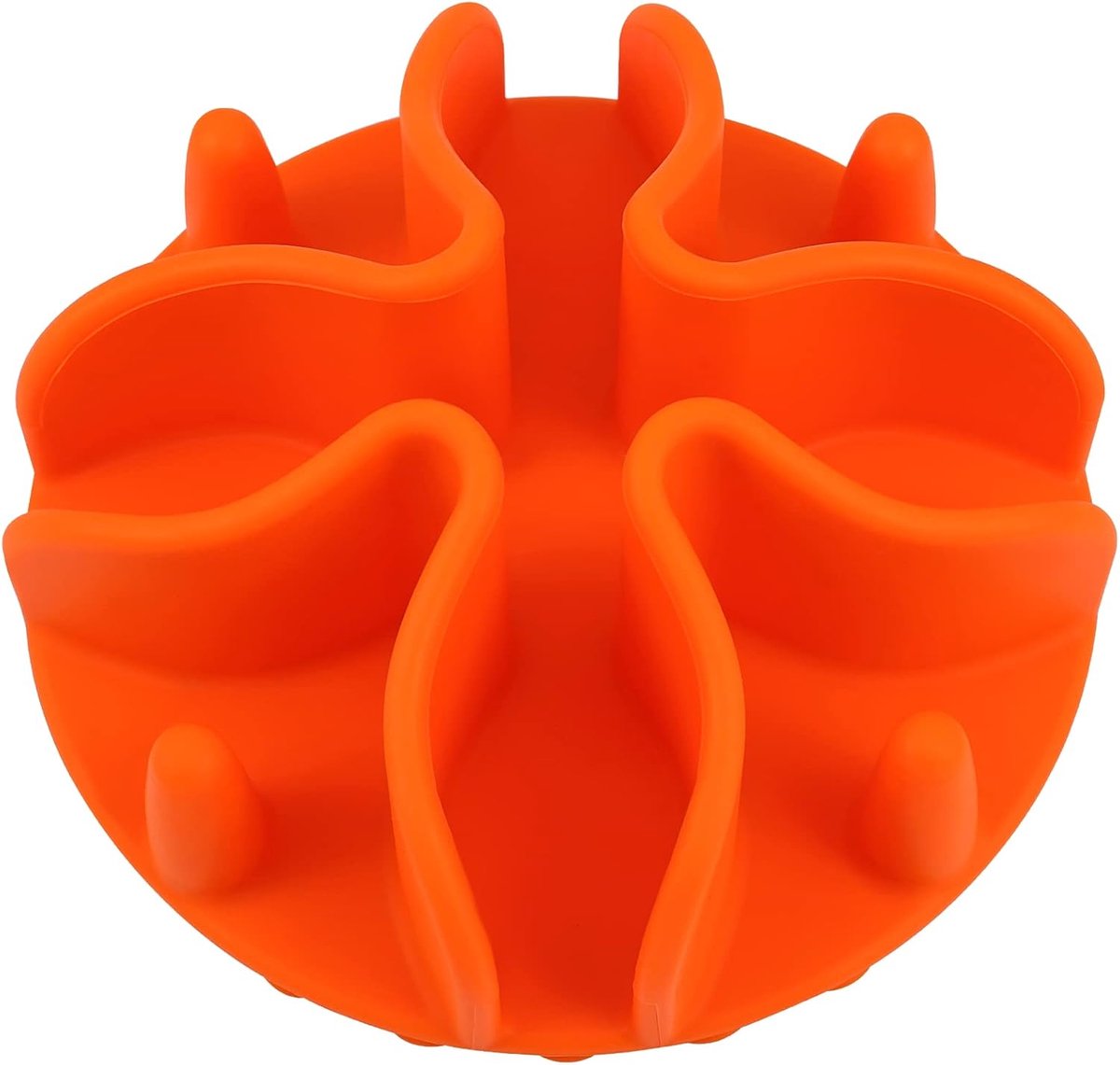Feeder Inzetstuk voor hondenbak, Doweiss Siliconen Slow Feeder voor Hond Kat Puppy Huisdier met Stong Zuignappen voor Hondenkommen Slow Eating Bowls (Medium, Oranje)