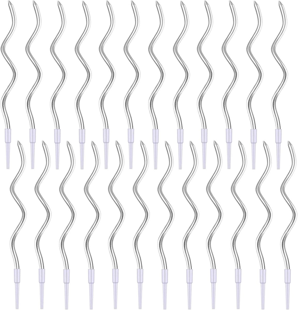 Verjaardagskaars, 24 stuks, taarttoppers, decoraties, verjaardagskaarsen, taartkaarsen voor kinderen, verjaardag, bruiloft, feest, zilver/goud/champagne/meerkleurig
