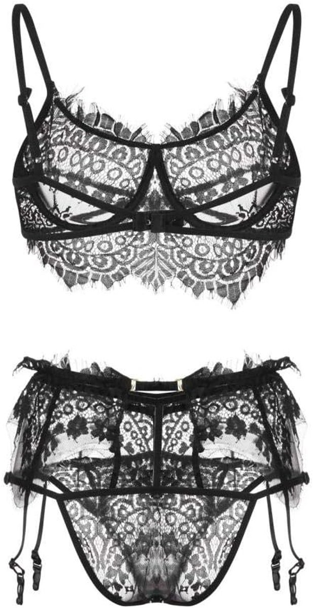 Lingerie voor Kanten Kimono Nachthemd Ondergoed Sexy Lingerie Nachtkleding Kant met String Nachtkleding JurkSexy Kanten Lingerie Nachtkleding G-string Pyjama Kousenband Erotisch Kanten Robe Nachthemd