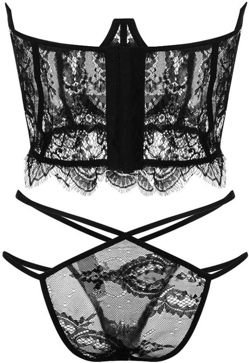 Babydolls, nachtjaponnen & negligés Dames Sexy Lingerie Bandage Kanten Bh Set G-string Verleiding Transparant Erotisch Dames Ondergoed