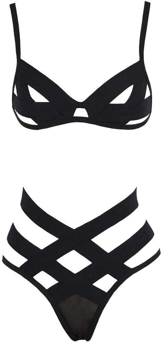 Sexy kanten nachthemd bretels sexy lingerie vrouwen petticoat lingerie pyjamaOndergoed Dames Lingerie Corset Bandage Holle Beugel Racy Mousseline Nachtkleding Ondergoed Ondergoed Dames Sexy Set-black_