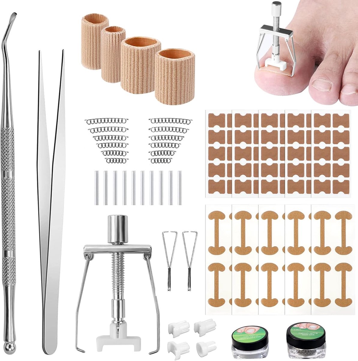 Set voor ingegroeide teennagels, nagelspange voor voetnagels, teennagelcorrectie, correctiepleister voor ingegroeide teennagels