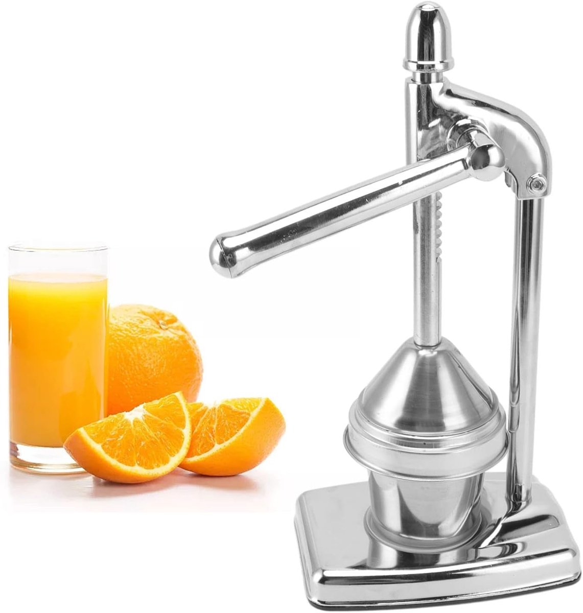 Handmatige oranje knijper, food grade ergonomische rubberen handgreep hendel principe fruitpers voor thuis