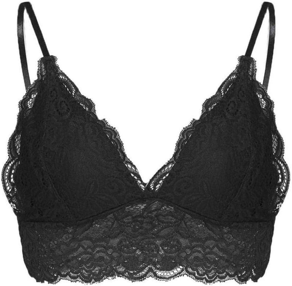 Dameskostuums Vrouwen Sexy Beha Plus Size Vest Crop Draadloze Bras Lingerie Sexy V-hals Ondergoed Nachtkleding Bras-Black_3XL
