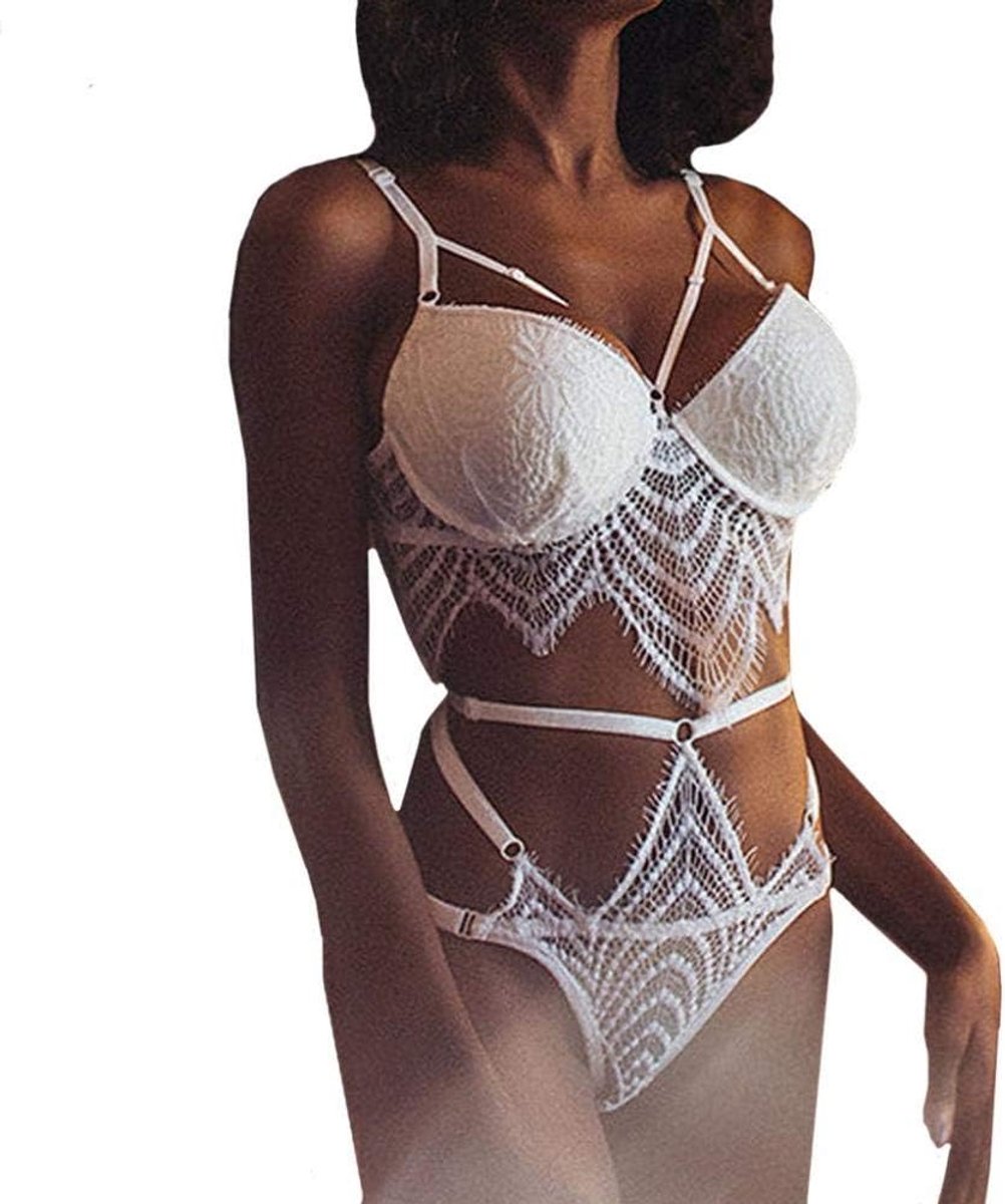Lingerie & ondergoed Dames kanten sexy string wit ondergoed set