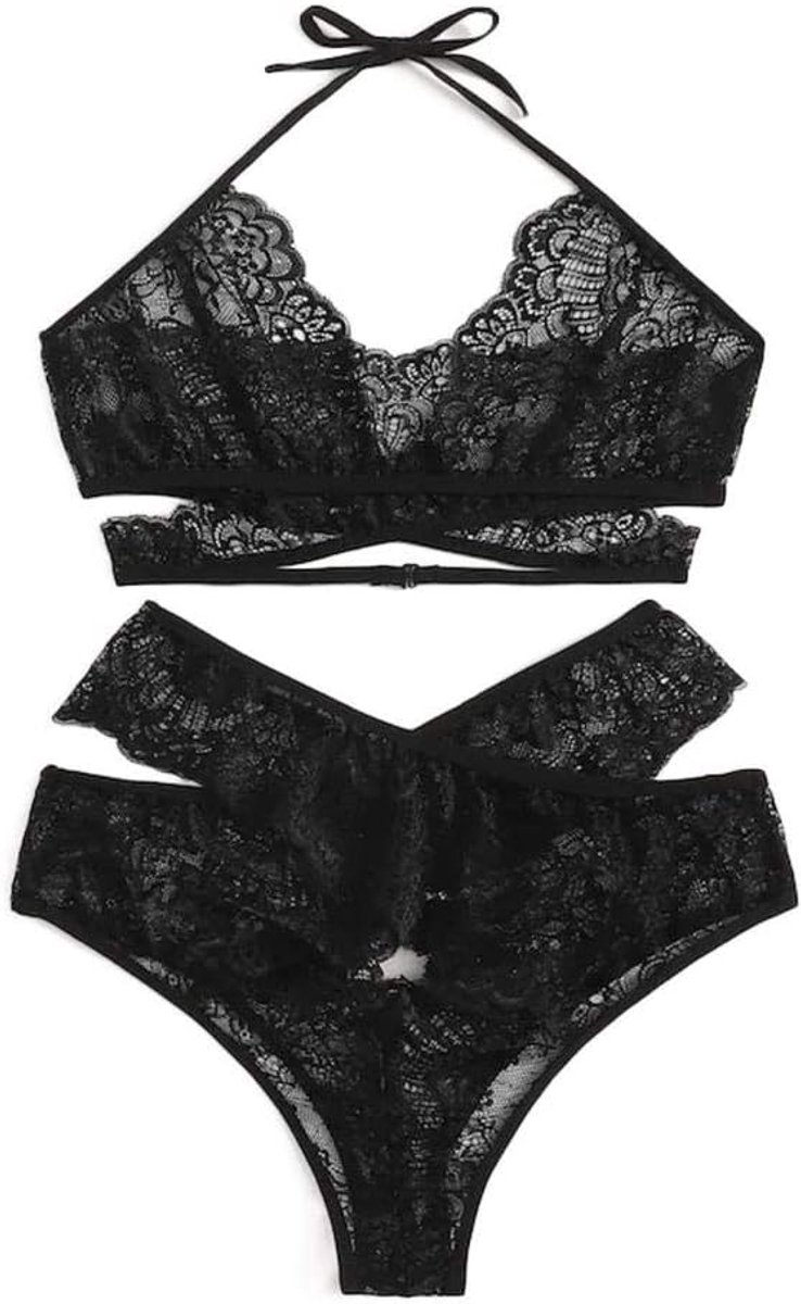 Sets met nachtmode & ochtendjas Sexy Lingerie Vrouwen Porno Kant Draadloze Bandage Beha Erotische Lingerie Thong Temptation Ondergoed Set