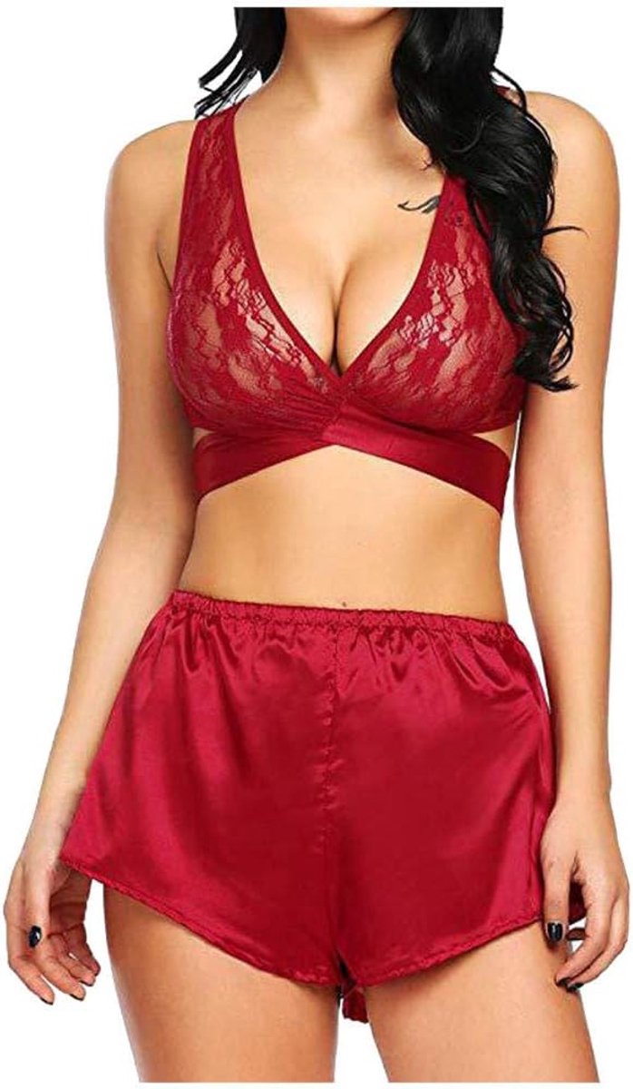 Dames Sexy Lingerie Porno Perspectief Verleiding Ondergoed Kanten Beha Erotische Lingerie Nachtkleding Diepe V Vrouwen Nachtkleding