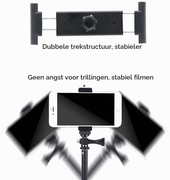 Tablethouder met kogelkop, Tablet statiefhouder adapter, iPad houder adapter statief, Universele tablet clip houder houder, Selfie stick camera monopod, Geschikt voor 6,3-10,8 inch — afbeelding 4