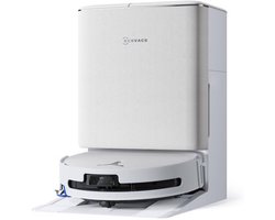ECOVACS DEEBOT T90 OMNI – Robotstofzuiger met dweilfunctie– 30.000 Pa – OZMO roller dweil –TruEdge 3.0 randreiniging –ZeroTangle 4.0 Anti-tangle –OMNI 2.0 station Zelfreinigend–AIVI 3D obstakelvermijding– Voor harde vloeren & tapijt–Wit–T80 Upgrade