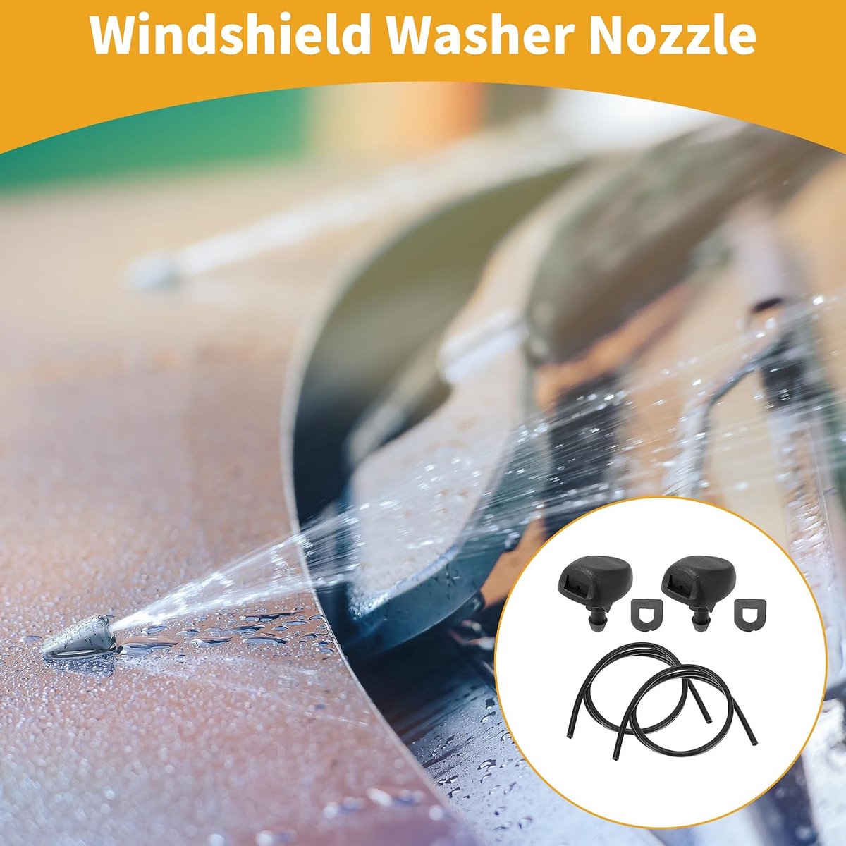 Ruitensproeiers Nozzle Kit voor Peugeot 207 07-15 Voorruit Spray Nozzles Ruitenwisser Spray Washer Jet No.6438H4 2 Stks Pakkingen 2 Stks 1 Meter Vloeistof Slang