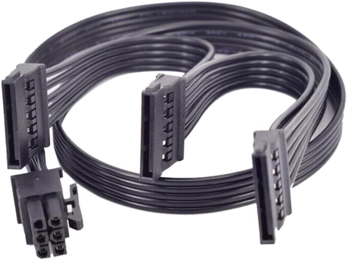 Stroomkabel voor EVGA 1000 GQ 80+ Gold 1000W 6 Pin 1 to 3 SATA