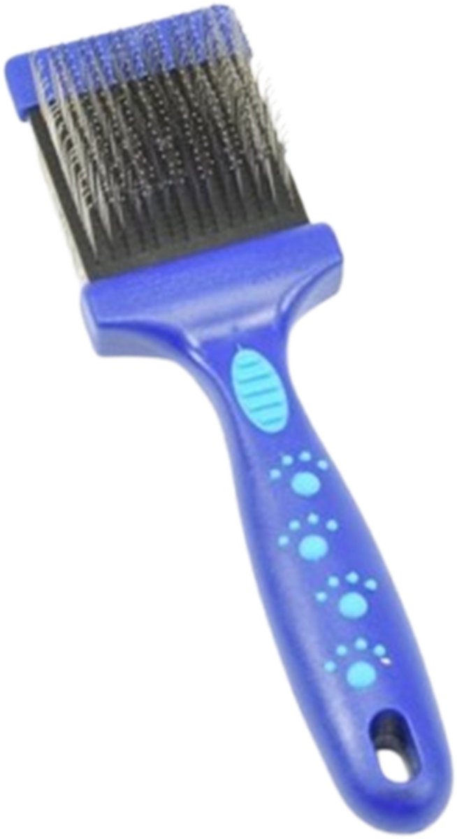 Flexibele borstel slicker blauw enkel - Stugge brush met flexibele kop - Alle hondenvachten