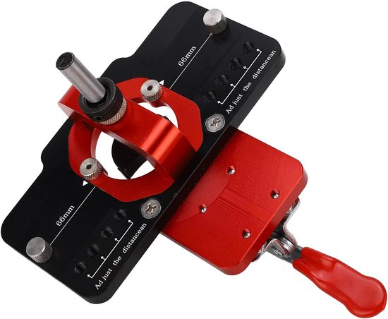 Scharniermal, 35 mm deurscharnier jig nauwkeurige vergrendelingskast scharnier jig, aluminiumlegering verstelbare snelle ponskast hardware mal voor houtbewerking — afbeelding 5