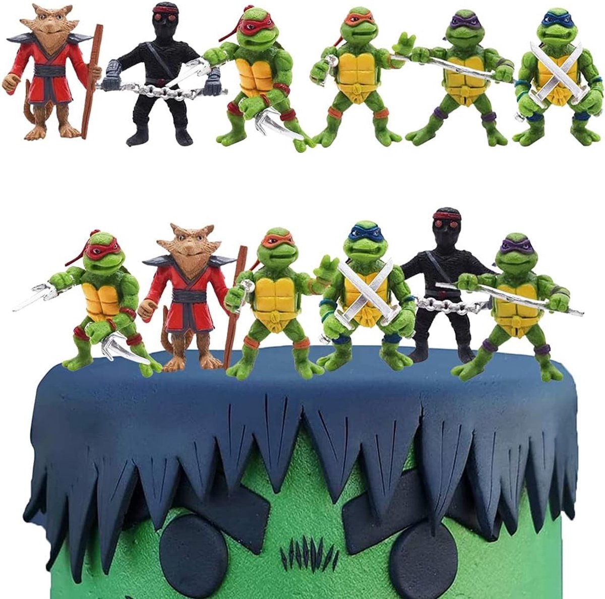 Verjaardag taartdecoratie turtle figuren taartdecoratie dieren cake kinderverjaardag decoratie taart verjaardagsdecoratie verjaardagsfeest 6 stuks