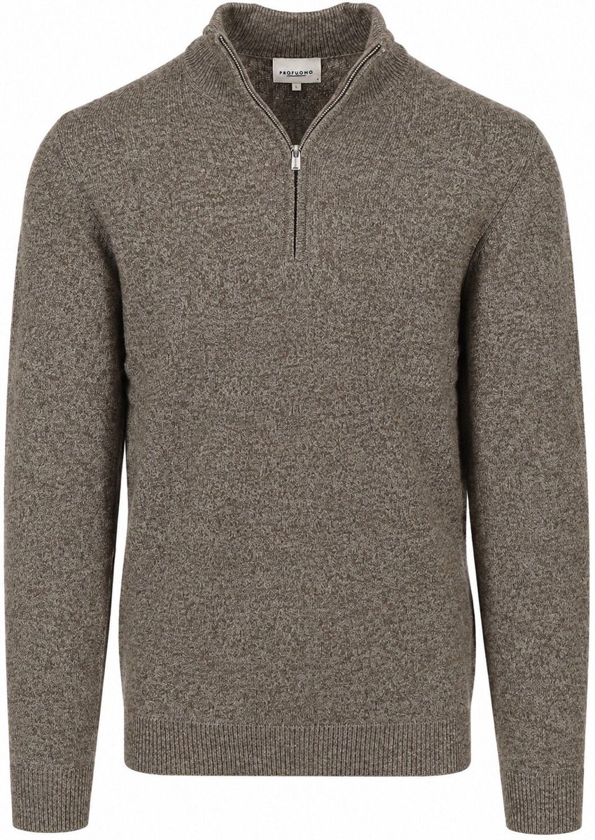 Profuomo Half Zip Pullover Woolblend Groen - Maat S - Heren - Schipperstrui