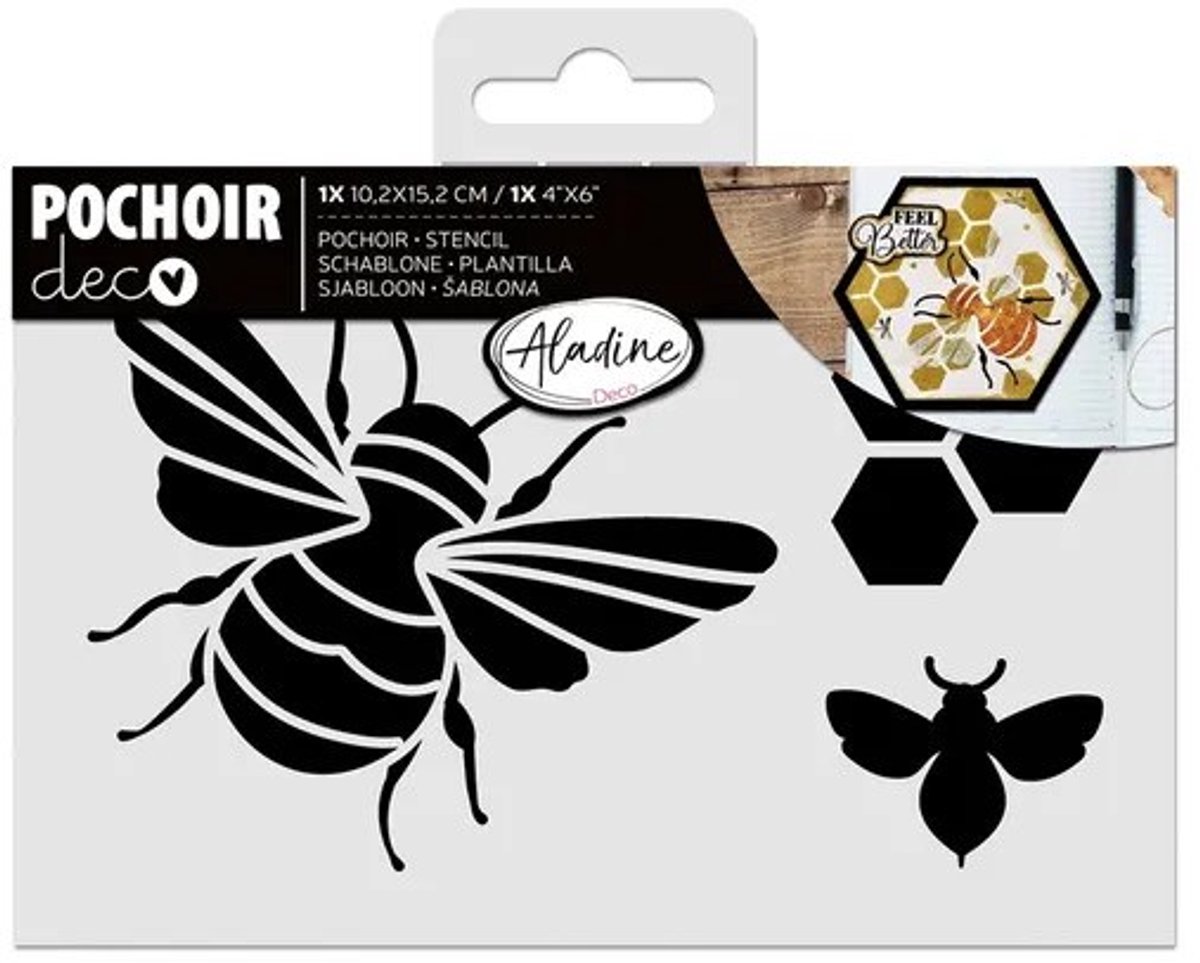 Aladine sjabloon bij - creatieve stencil voor kinderen 10 x 15 cm.